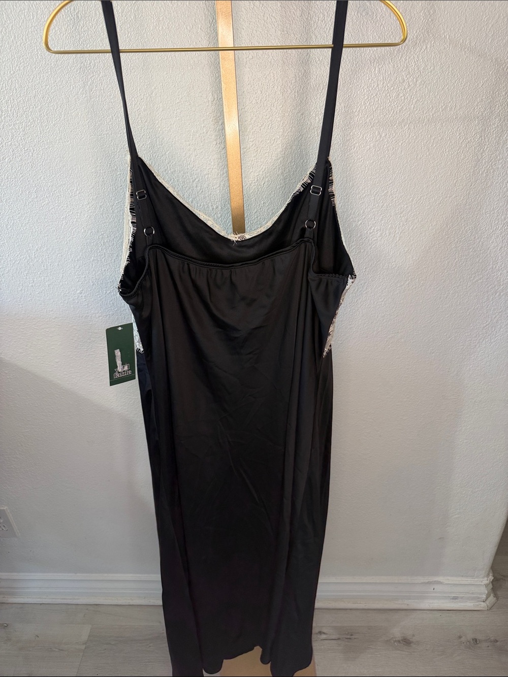 wild fable Black maxi Slip Dress with Cream Lace Trim- Size XXL- NWT - Picture 5 of 7
